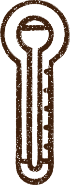 Bir insan tarafından çizilen sıcak termometre karakalem çizimi