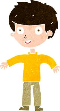 Bir insan tarafından çizilmiş mutlu bir adam.