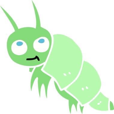 Bir insan tarafından çizilmiş küçük bir böceğin düz renk çizimi