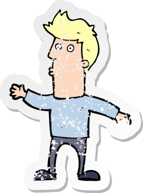 Bir insan tarafından çizilmiş bir karikatürün gerilimli çıkartması şaşırttı.