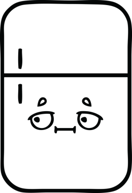 Bir insan tarafından çizilmiş bir buzdolabı karikatürü.