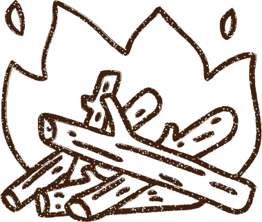 Bir insan tarafından çizilen Kamp Ateşi Kömürü