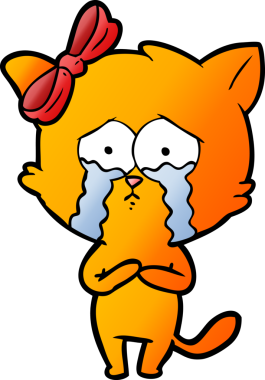 Bir insan tarafından çizilmiş çizgi film kedisi.