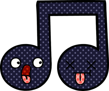 Bir insan tarafından çizilmiş bir notanın çizgi roman tarzı karikatürü