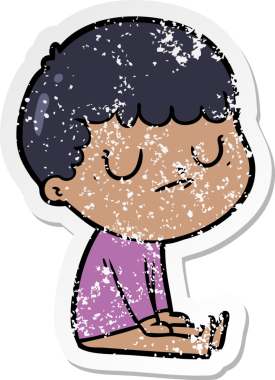 Bir insan tarafından çizilmiş huysuz bir çocuğun sıkıntılı çıkartması.