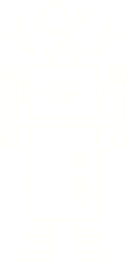 Bir insan tarafından çizilen robot tebeşiri.