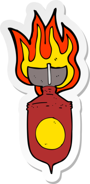 Bir insan tarafından çizilmiş yanan bir bombanın çıkartması.