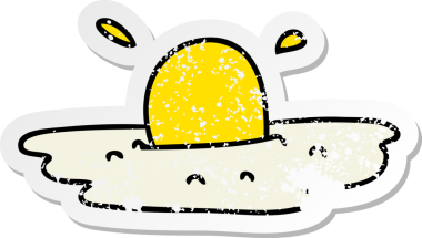 Bir insan tarafından çizilmiş garip bir el çizimi yumurta lekesi.