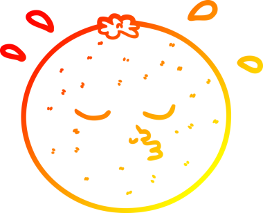 Bir insan tarafından çizilmiş sıcak çizgi portakal rengi bir çizgi.