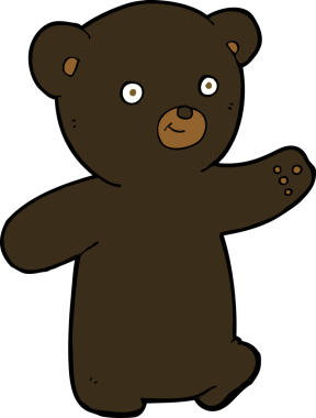 bir insan tarafından çizilmiş siyah ayı yavrusu.