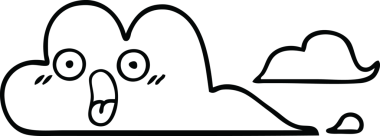 Bir insan tarafından çizilmiş beyaz bir bulutun çizgi çizimi