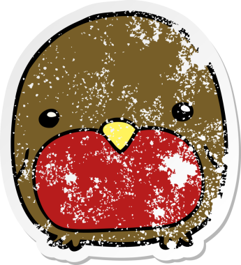 Bir insan tarafından çizilmiş sevimli bir penguenin sıkıntılı çıkartması.