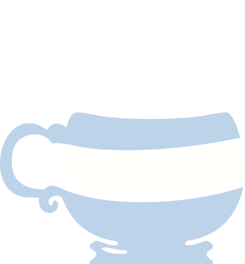 Bir insan tarafından çizilmiş garip bir çizgi film sıcak içeceği.