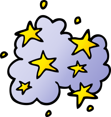 bir insan tarafından çizilmiş sihirli bir bulut.