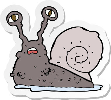 Bir insan tarafından çizilmiş iğrenç bir salyangozun çıkartması.