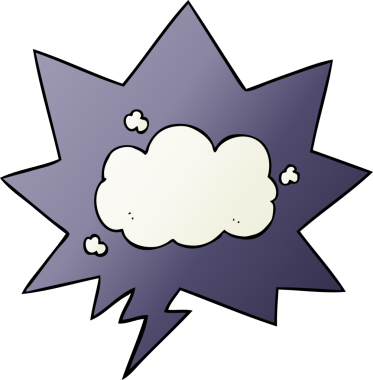 bir insan tarafından çizilmiş düzgün eğimli konuşma baloncuklu çizgi film bulutu