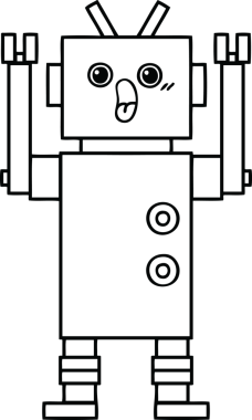 Bir insan tarafından çizilmiş robot çizimi