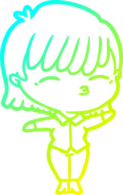 Bir insan tarafından çizilmiş bir karikatür kadın çizimi.