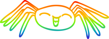 gökkuşağı gradyan çizimi Mutlu çizgi film örümceği bir insan tarafından çizildi