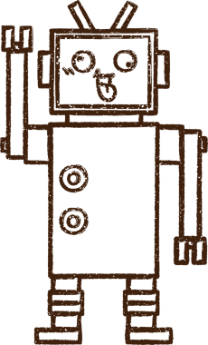 Robot Kömür Bir insan tarafından çizilmiş
