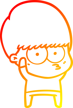 Bir insan tarafından çizilmiş gergin bir çizgi film çocuğunun çizimi.