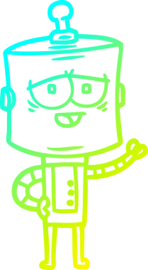 Bir insan tarafından çizilmiş soğuk gradyan robot çizimi