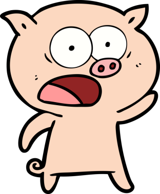 Bir insan tarafından çizilmiş domuz bağırması.