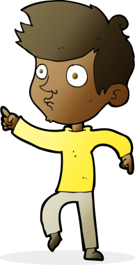 Bir insan tarafından çizilmiş çizgi film çocuğu.