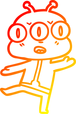 Bir insan tarafından çizilmiş üç gözlü bir karikatür çizimi.