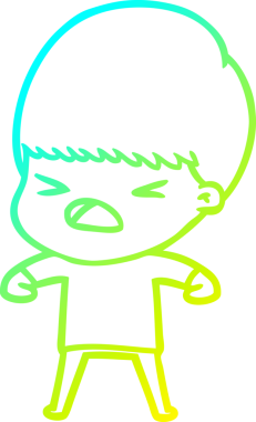 Bir insan tarafından çizilen bir çizgi filmin soğuk gradyan çizimi.