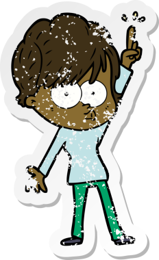 Bir insan tarafından çizilmiş karikatür bir kadının sıkıntılı çıkartması.