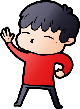 Bir insan tarafından çizilmiş meraklı bir çocuk.