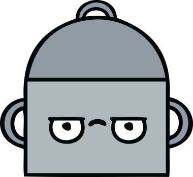 Bir insan tarafından çizilmiş güzel bir yemek tenceresi karikatürü.