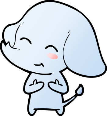 Bir insan tarafından çizilmiş şirin bir fil.