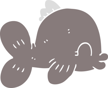 Bir insan tarafından çizilmiş komik karikatür balığı.