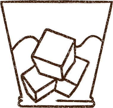 Bir insan tarafından çizilmiş buzlu içecek kömürü.