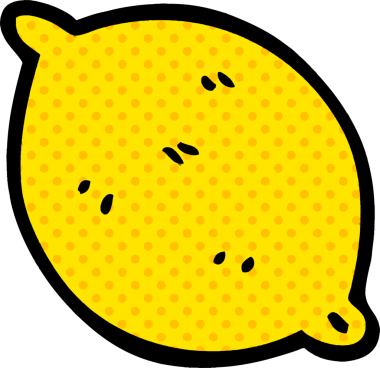 Bir insan tarafından çizilmiş organik limon karalaması.