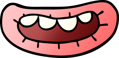 Bir insan tarafından çizilmiş karalama ağız.