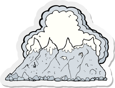 Bir insan tarafından çizilmiş bir dağ silsilesinin çıkartması.