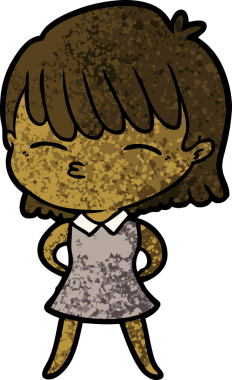 Bir insan tarafından çizilmiş karikatür kadın.