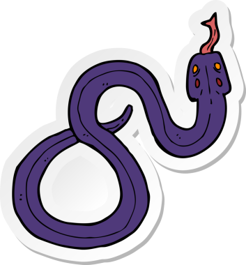 Bir insan tarafından çizilmiş çizgi film yılanının çıkartması.