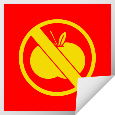 Meyvesiz bir karikatürün kare soyma etiketi insan tarafından çizilmesine izin veriliyor