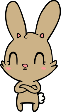 Bir insan tarafından çizilmiş şirin çizgi film tavşanı.