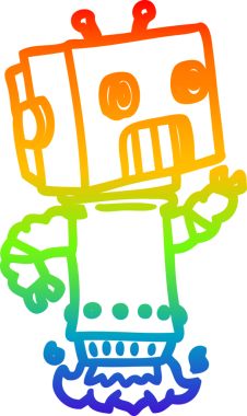 gökkuşağı gradyan çizgisi bir insan tarafından çizilmiş robot çizgi