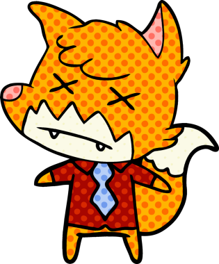 Bir insan tarafından çizilmiş ölü tilki çizgi filmi