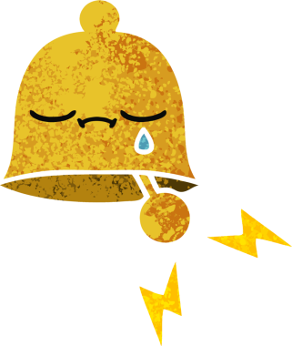 Bir insan tarafından çizilmiş bir çanın retro çizim tarzı karikatürü.