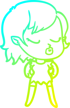 Soğuk gradyan çizgisi, bir insan tarafından çizilmiş şirin bir vampir kız çizgi filmi.