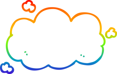 gökkuşağı gradyanı bir insan tarafından çizilmiş bir karikatür bulutunun çizimi