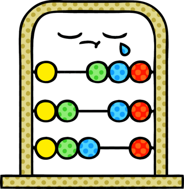 Bir insan tarafından çizilmiş abaküs çizgi filmi.