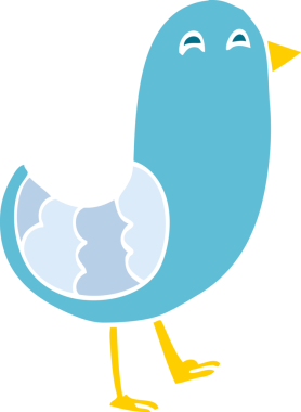 Bir insan tarafından çizilmiş mavi kuş karalaması.